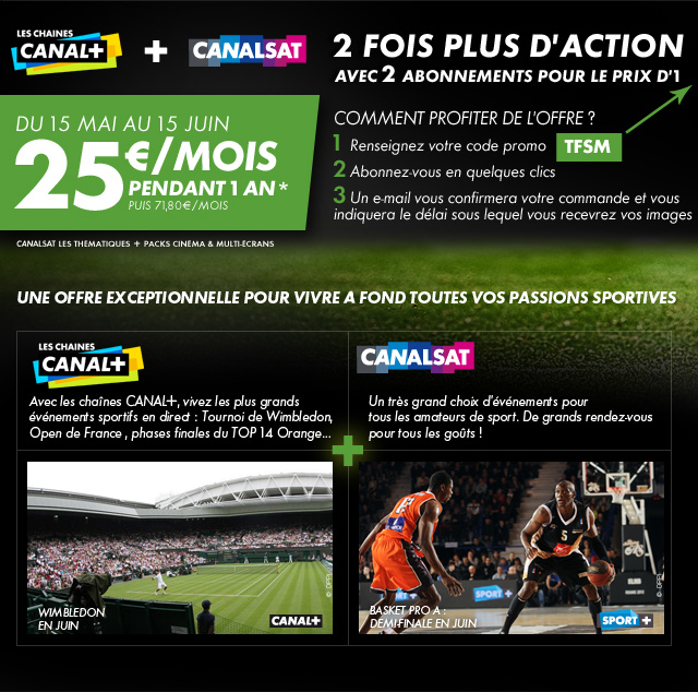 canalplus et canalsat à 25€ par mois