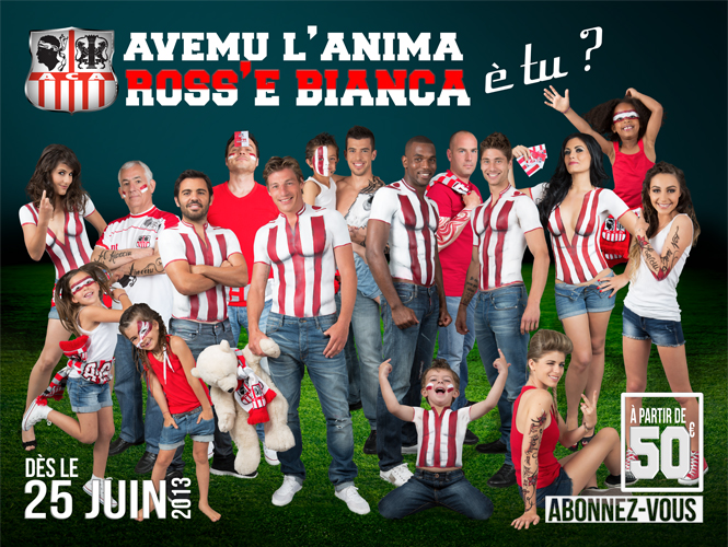 body painting Ac Ajaccio campagne abonnement sexy Ligue 1 2014