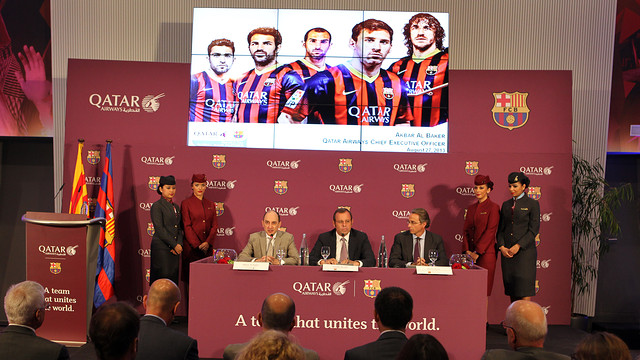 qatar airways FC Barcelone press conference