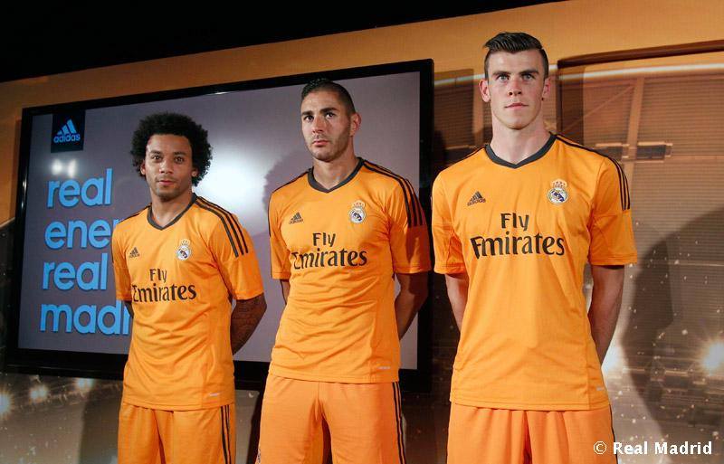 real madrid orange maillot ligue des champions adidas