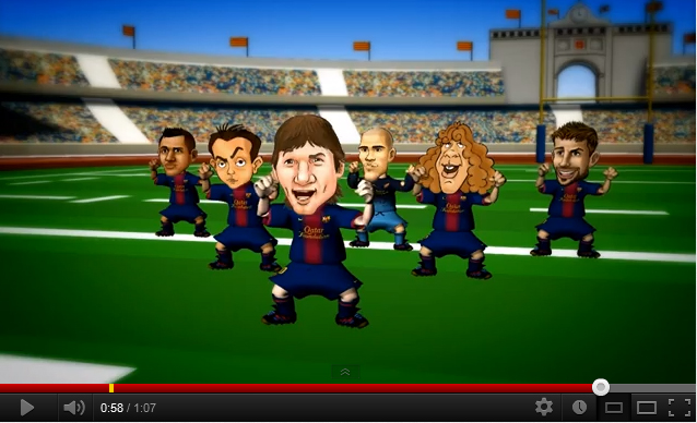 Les Barça Toons et Abidal célèbrent le match de rugby USAP-Stade ...