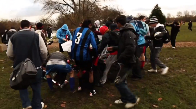 warrior émeute londres skreamer football london parc