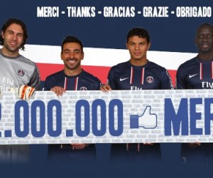 Le PSG dépasse la barre des 2 millions de Fans sur Facebook