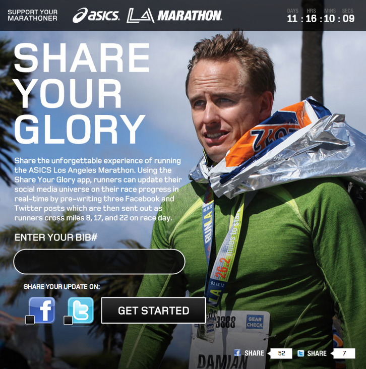 asics LA marathon 2013 share your glory