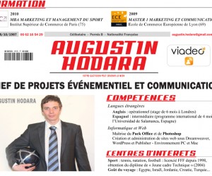 Un CV façon « Une de L’Equipe » : Augustin Hodara – Chef de Projet Evènementiel à recruter