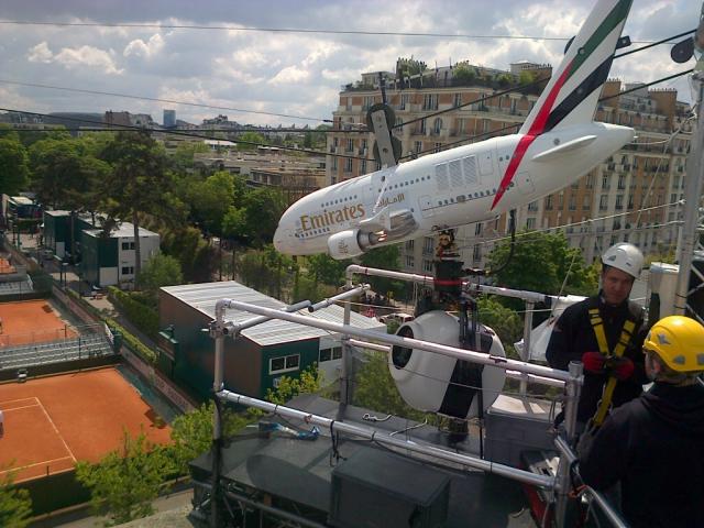 Emirates aerial camera roland garros 2013 tennis