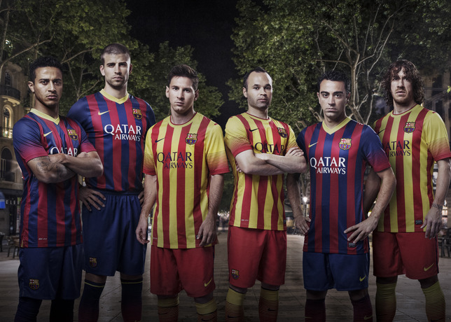 FC Barcelone maillots 2013 2014 Nike officiel domicile et extérieur home and away kit