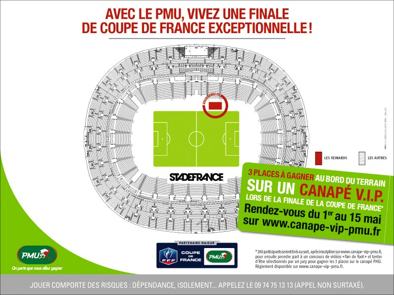 canapé VIP PMU finale coupe de france stade de France