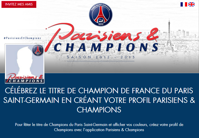 parisiens et champions PSG facebook profil de champions