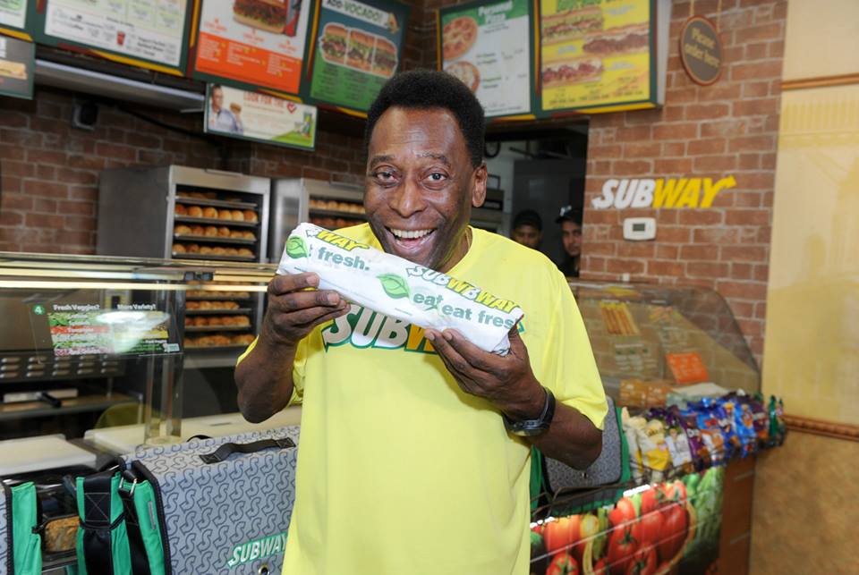 Pelé SUBWAY sponsoring football