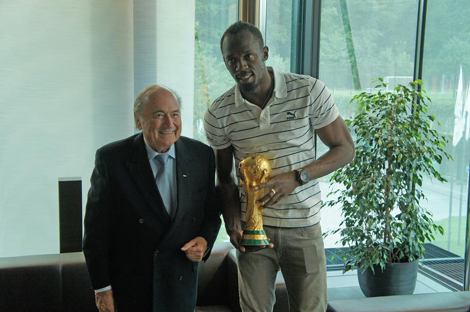 Usain Bolt FIFA zurich sepp blatter trophée de la Coupe du Monde