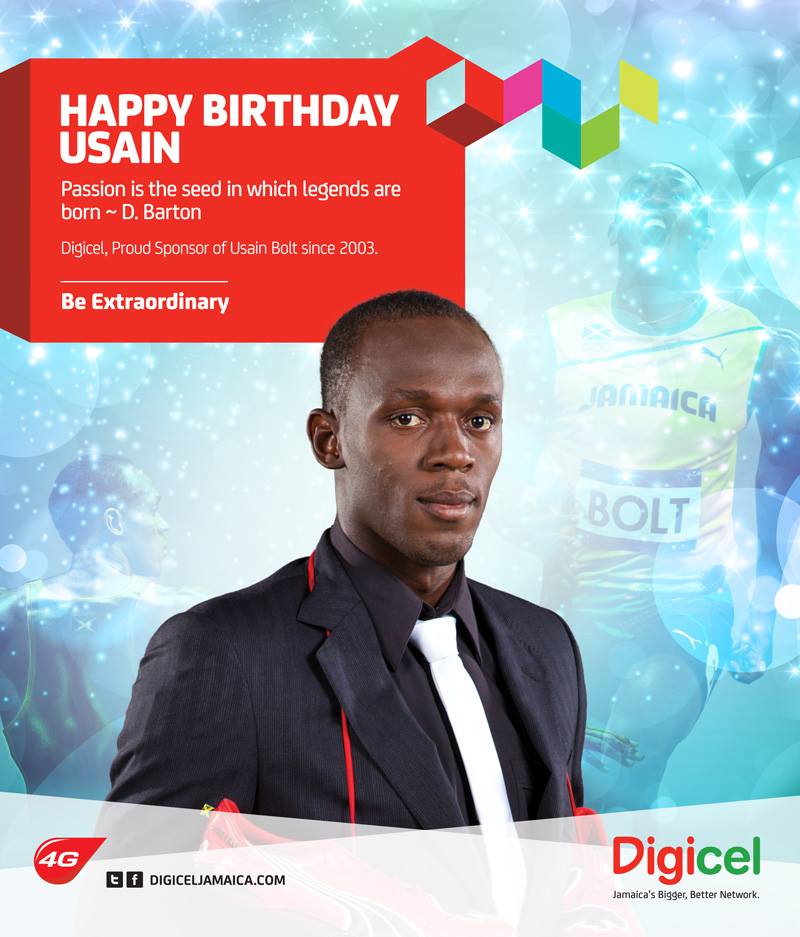 digicel happy birthday Usain Bolt
