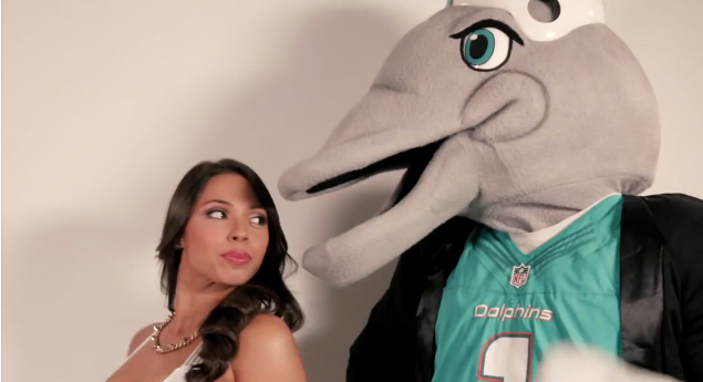 miami dolphins cheerleaders TD mascot Robin Thicke Blurred Lines sexy glamour