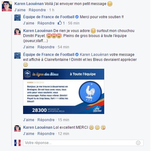 Facebook messenger Equipe de france bot Clairefontaine cm