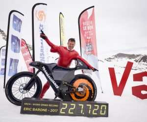 Transalliance partenaire principal du record de vitesse en VTT sur neige d’Éric Barone
