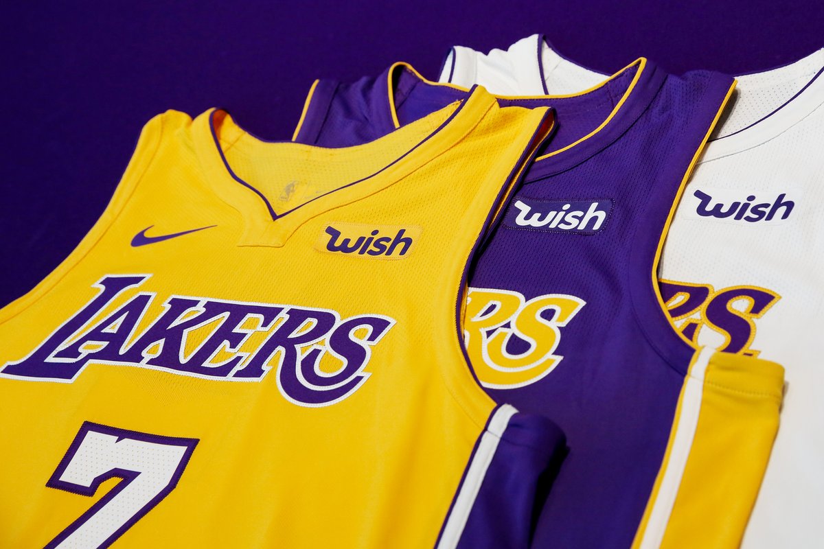 NBA - Wish sponsor maillot des Los Angeles Lakers