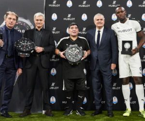Bolt, Mourinho et Maradona présentent la nouvelle montre intelligente d’Hublot pour la Coupe du Monde 2018
