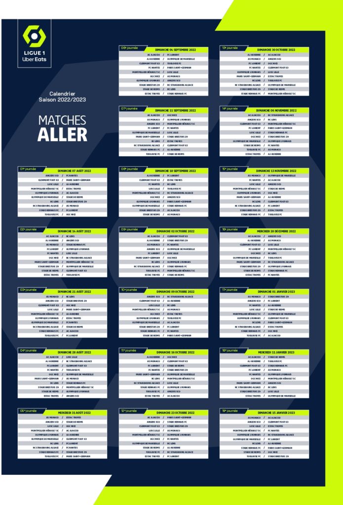 Ligue 1 Uber Eats Le Calendrier Des Matchs De La Saison 2022 2023 Et Le Top 10 Des Affiches 