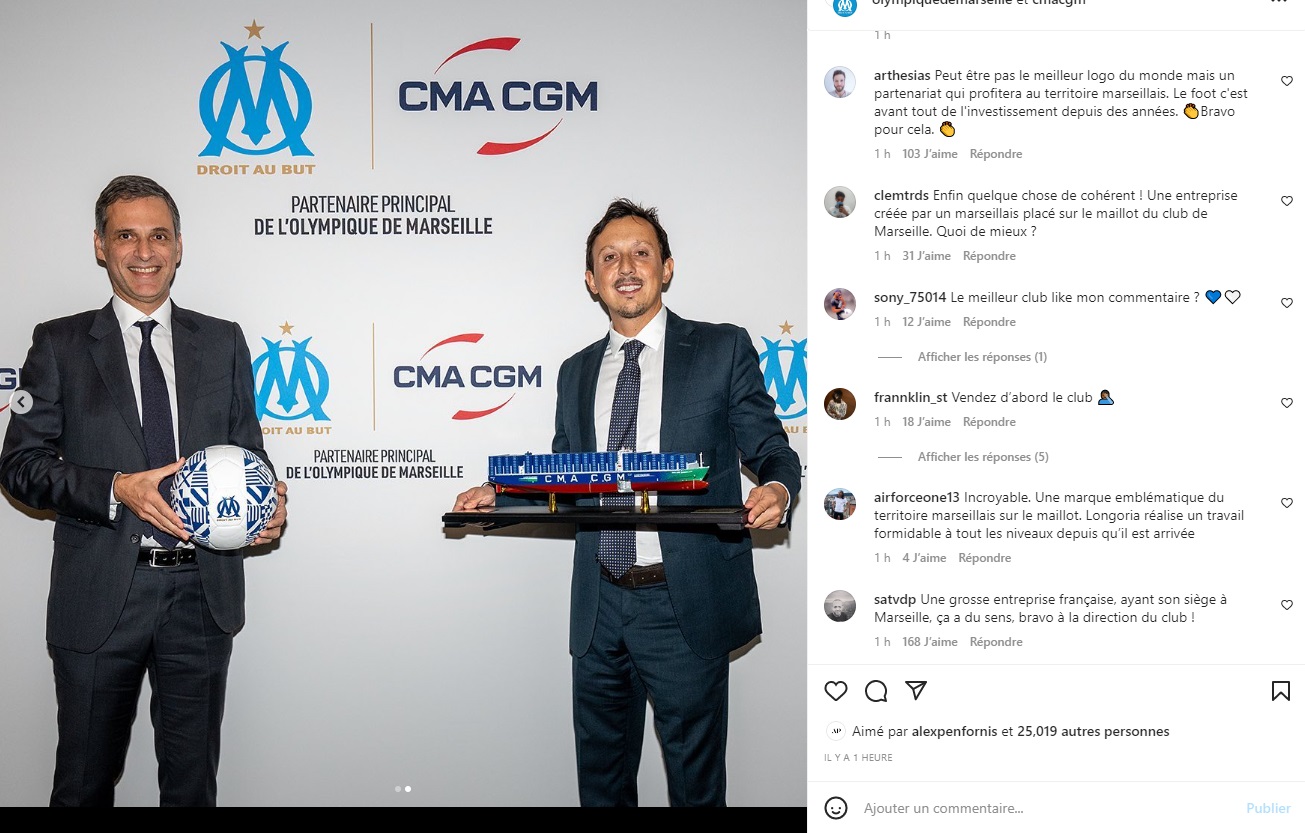 FOOTBALL : CMA CGM et l'OM lancent leur partenariat avec la sortie du  maillot pour la saison 2023-2024 - Presse Agence Sport