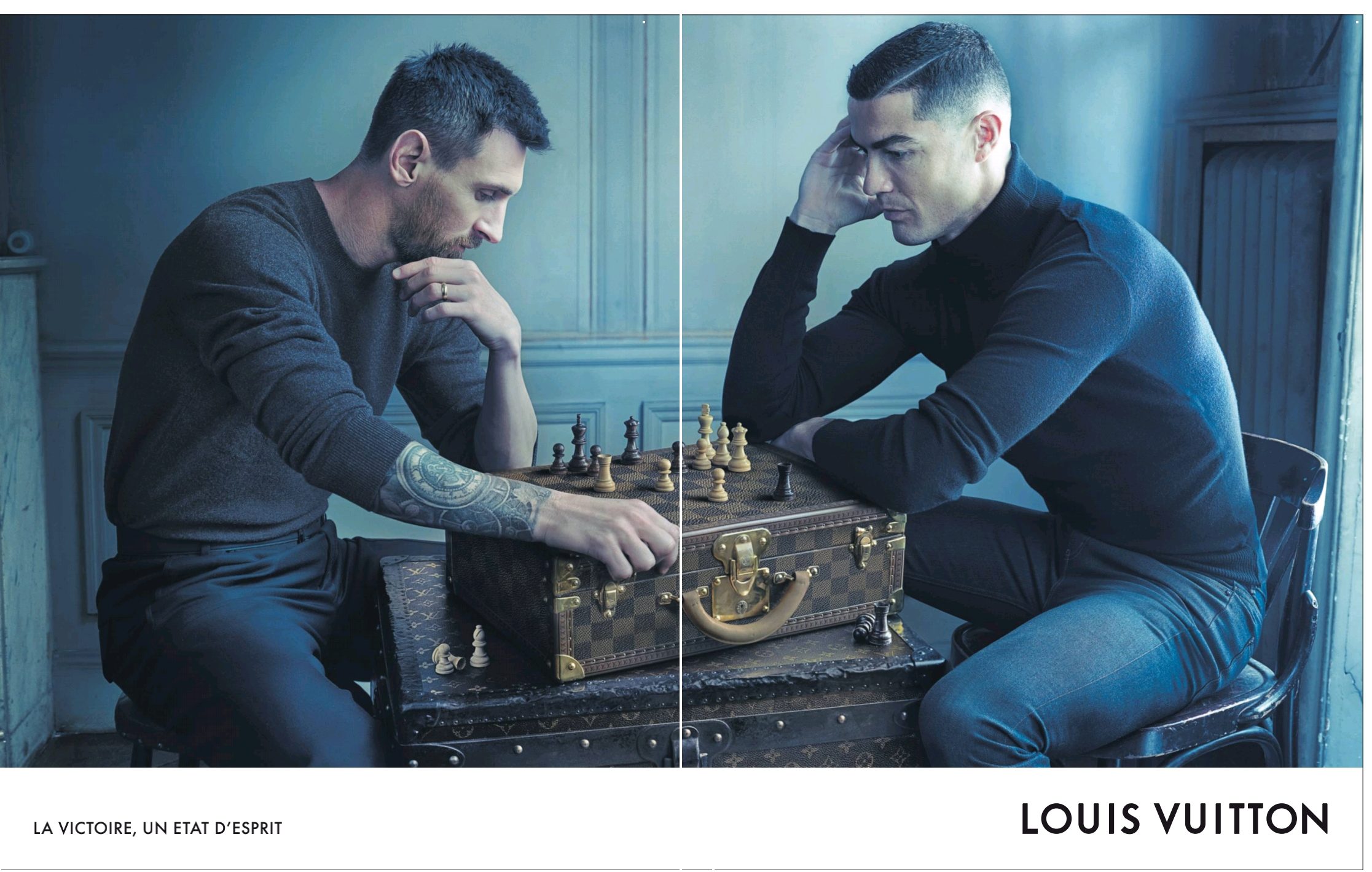 Coupe du monde: pour Louis Vuitton, Ronaldo et Messi jouent aussi aux  échecs - Le Soir