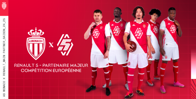 Renault 5 nouveau sponsor maillot de l’AS Monaco pour l’UEFA Champions League 2024-2025