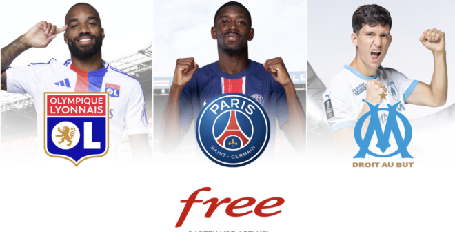 Free devient le partenaire officiel du PSG, de l’OM et de l’OL