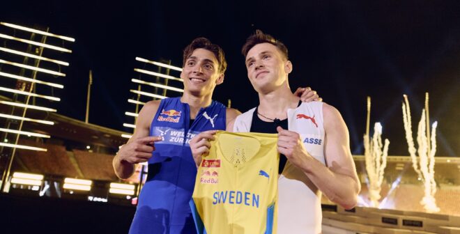 Activation – Un 100 mètres Mondo Duplantis vs Karsten Warholm sponsorisé par Puma, Red Bull et Weltklasse Zürich