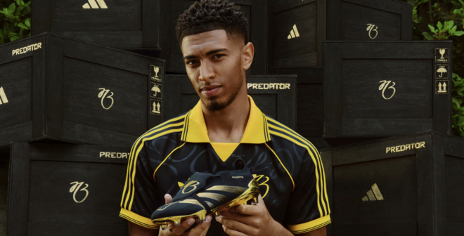 adidas sort la collection « Belligold » avec une paire de crampons signature