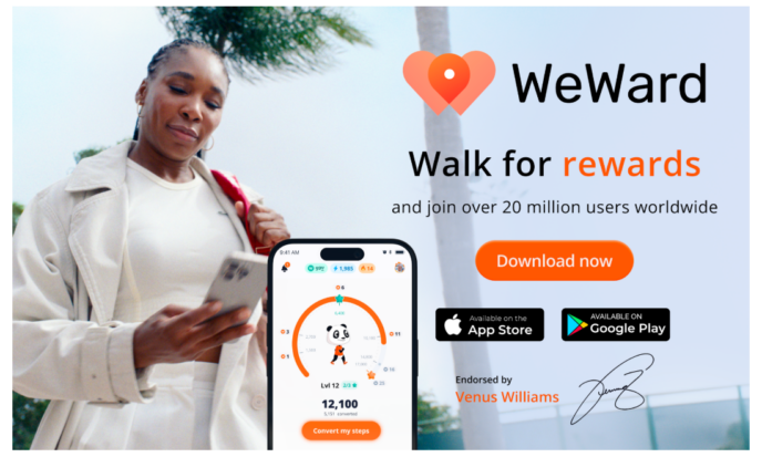 enus Williams investit dans l'application WeWard pour promouvoir un monde plus sain grâce à la marche