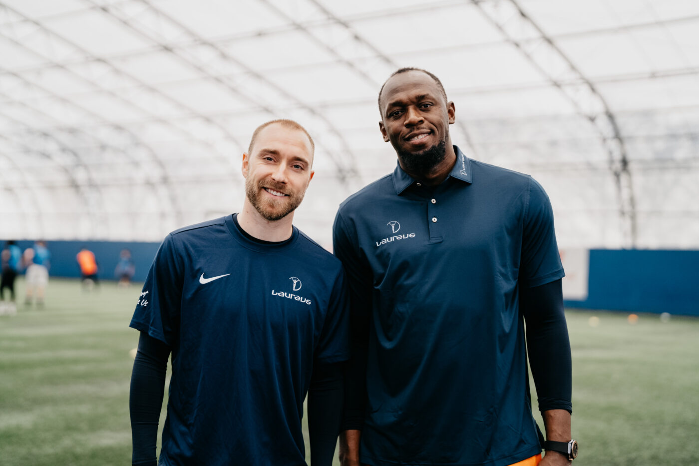 Usain Bolt et Christian Eriksen réunis pour une visite Laureus Sport for Good à Manchester